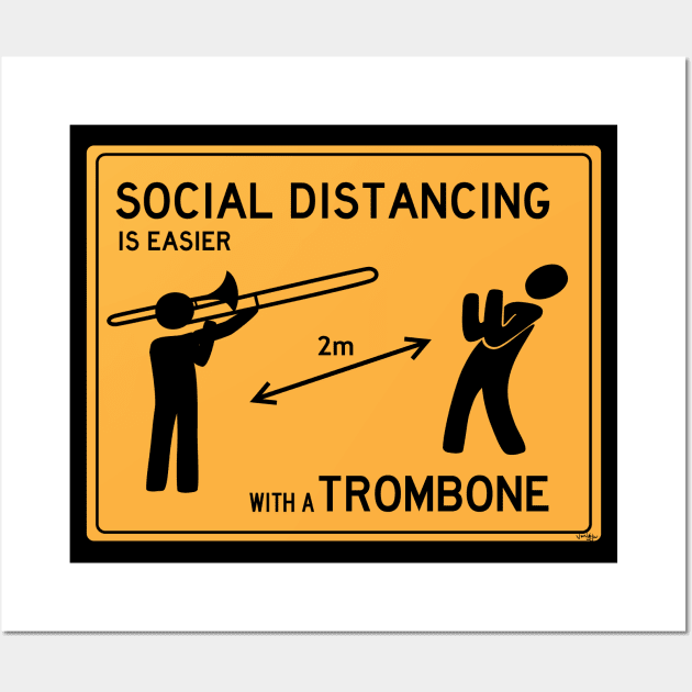 Socially Distant Trombone Wall Art by SnakeNotes